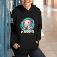 Women's Readsolotl Kawaii Axolotl Reading Book Lover Graphic Youth Hoodie