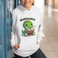 Book Lover Reading Dinosaur Readosaurus Library Graphic Youth Hoodie