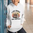 I Like Books More Than People Glasses Graphic Youth Hoodie