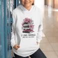 I Like Books More Than I Like People Reader Teacher Bookworm Graphic Youth Hoodie