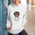 Just a Girl Who Loves Books Messy Bun Black Women Reading Graphic Youth Hoodie