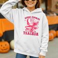 Cupid's Favorite Teacher Valentines Day Heart Book Lover Graphic Youth Hoodie