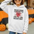 Read Your Heart Out Teacher Valentines Book Lover Graphic Youth Hoodie