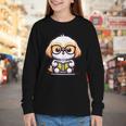 Adorable Book Lover Shih Tzu With Reading Glasses Cute Youth Long Sleeve Tee Adorable Book Lover Shih Tzu With Reading Glasses Cute Youth Long Sleeve Tee