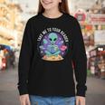 Alien Reader Reading Teacher Librarian Book Lover Youth Long Sleeve Tee