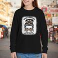 Book Lover What Happens At Book Club Stays Messy Bun Girls Youth Long Sleeve Tee