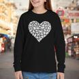 Book Lover Heart Shape Reading Librarian Library Teacher Youth Long Sleeve Tee