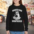 Booked And Unbothered Cat Reading Book Lovers Youth Long Sleeve Tee