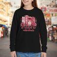 All Booked For Valentines Coquette Bow Book Lover Bookworm Youth Long Sleeve Tee