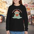 Bookmarks Are For Quitters Frog Reading Book Graphic Youth Long Sleeve Tee Bookmarks Are For Quitters Frog Reading Book Graphic Youth Long Sleeve Tee