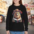 Capybara Bookworm Rodent Reading a Book Youth Long Sleeve Tee