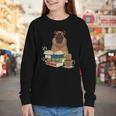 Capybara Glasses Reading Books Capybara Nerd Bookworm Youth Long Sleeve Tee