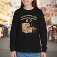 Cat Reading 6-7 Meme English Teacher Book Lover Humor Youth Long Sleeve Tee