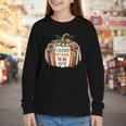 I Closed My Book To Be Here Fall Pumpkin Youth Long Sleeve Tee