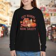 Cozy Readers Book Society Teacher Reading Floral Pumpkin Tee Youth Long Sleeve Tee