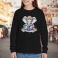 Cute Elephant Reading Universe Book Youth Long Sleeve Tee Cute Elephant Reading Universe Book Youth Long Sleeve Tee