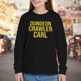 Dungeon Crawler Carl Yellow Text Logo LitRPG Series Book Youth Long Sleeve Tee