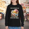 Easily Distracted By Books And Gnomes Book Reading Gnome Youth Long Sleeve Tee Easily Distracted By Books And Gnomes Book Reading Gnome Youth Long Sleeve Tee
