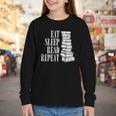 Eat Sleep Read Repeat Reading Book Librarian Men Women Kids Youth Long Sleeve Tee