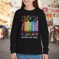 Equality Hurts No One Book Flower Rainbow Pride Month LGBTQ Youth Long Sleeve Tee
