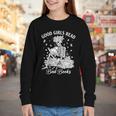 Good Girls Read Bad Books Skeleton Reading Book Halloween Youth Long Sleeve Tee