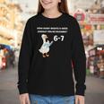Goose Reading 67 Six Seven Meme Teacher Book Lover Youth Long Sleeve Tee