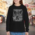 Groovy Support Your Local Library Book Reader Lover Bookworm Youth Long Sleeve Tee