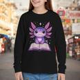 Kawaii Axolotl Cute Axolotls Reading Book Youth Long Sleeve Tee