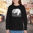 Polar Bear Reading Book Pajama Sleep Youth Long Sleeve Tee