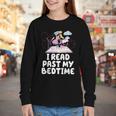 I Read Past My Bedtime Reading Unicorn Book Lover Youth Long Sleeve Tee