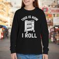 Reader Librarian Library This Is How I Roll Book Cart Meme Youth Long Sleeve Tee