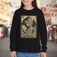 The Reader Tarot Card Book Lover Skeleton Reading Book Youth Long Sleeve Tee