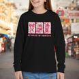 Retro Coquette Bow All Booked For Valentines Book Lover Cute Youth Long Sleeve Tee