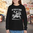 Retro We Read At Dawn Cowgirl Western Librarian Book Lover Youth Long Sleeve Tee