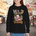 Wild About Reading Books Reader Lover Funny Teacher Animals For Men Women Kids Youth Long Sleeve Tee