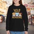 Wild About Reading Cute Animal Book Lover Kids Youth Long Sleeve Tee Wild About Reading Cute Animal Book Lover Kids Youth Long Sleeve Tee