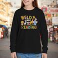 Wild About Reading Kid Love Wild Animal Books Back To School Youth Long Sleeve Tee