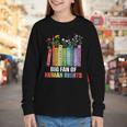 Women Floral Book Big Fan Of Human Rights Liberal Protest Youth Long Sleeve Tee