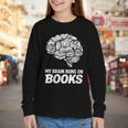 Women's My Brain Runs On Books Reading Bookworm Men Women Youth Long Sleeve Tee