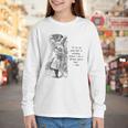 Alice Adventures Wonderland Vintage Book Quote Lewis Carrol Youth Long Sleeve Tee