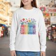 Book Flower Radicalized By Basic Decency Feminist Leftist Youth Long Sleeve Tee