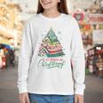 All Booked For Christmas Book Xmas Tree Lights Reading Girly Youth Long Sleeve Tee