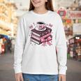 All Booked For Valentine's Teacher Coquette Bow Coffee Book Youth Long Sleeve Tee