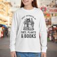 Cats Plants And Books Shirt Plant Lover Gardening Youth Long Sleeve Tee