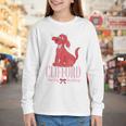 Clifford The Big Red Dog Pink Text With Bow Illustrated Book Youth Long Sleeve Tee