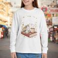 Coffee Cats & Books Cute Cat Book Lover Reading Youth Long Sleeve Tee Coffee Cats & Books Cute Cat Book Lover Reading Youth Long Sleeve Tee