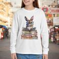 Cute Reading Bunny With Glasses Books Bookworm Reader Book Premium Tri-Blend Youth Long Sleeve Tee