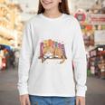 Easily Distracted By Cats And Books Cute Cat Sleeping Girls Youth Long Sleeve Tee