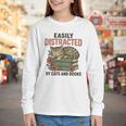Easily Distracted By Cats And Books Vintage Youth Long Sleeve Tee
