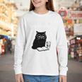 First Of All I’m A Delight Cute Cat Books Coffee Humor Youth Long Sleeve Tee